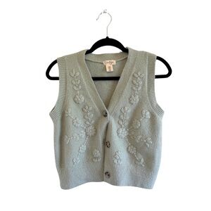Jessica Simpson Green Vest with floral accents